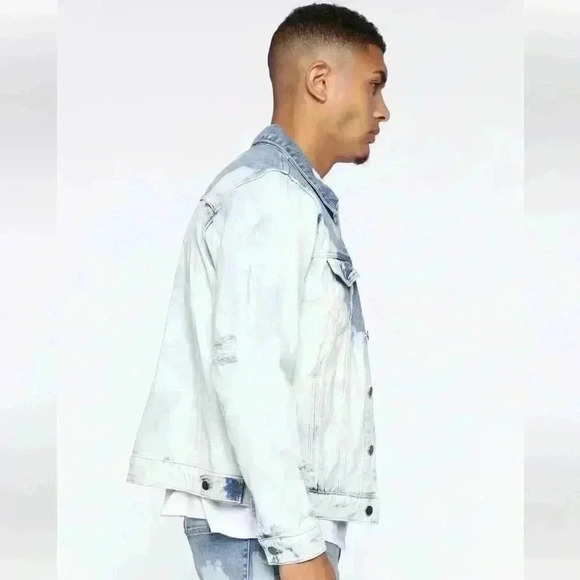Fashion Nova Bleach Bod Denim Jacket - BleachBlueWash SIZE Medium - Picture 3 of 9